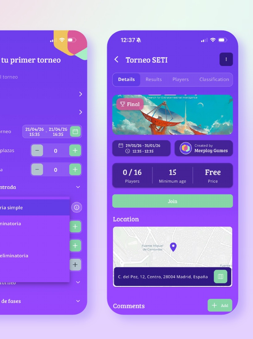 Gestión de torneos completa