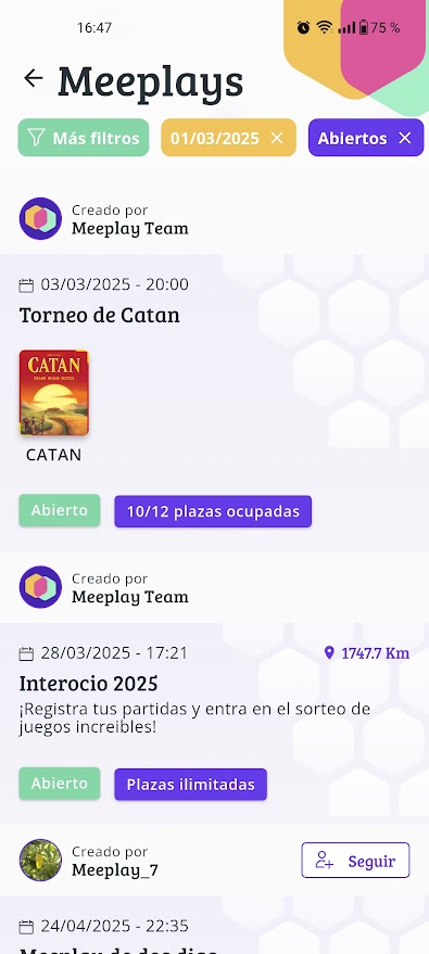 MEEPLAY APP • Juegos de Mesa • Meeplays Cercanos